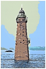 Minots Ledge Light in Massachusetts - Digital Painting